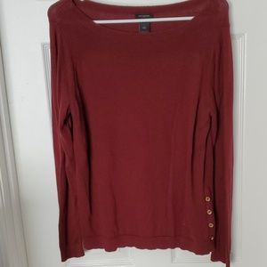 Maroon Ann Taylor button sweater